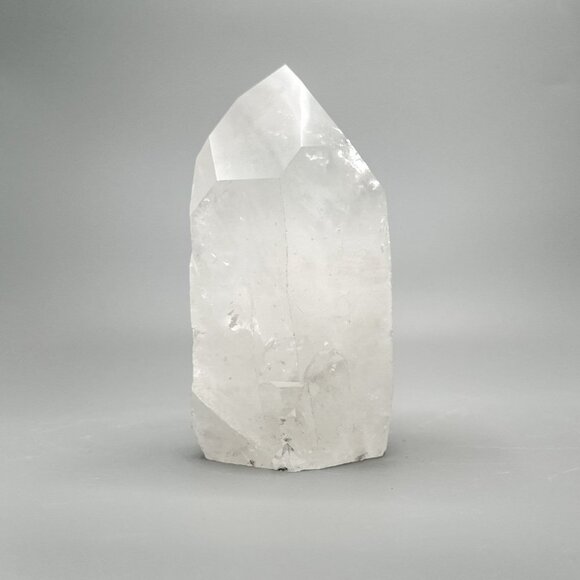 6" Clear Quartz Crystal Polished Point – Elevate Your Space with Positive Energy - Picture 5 of 9